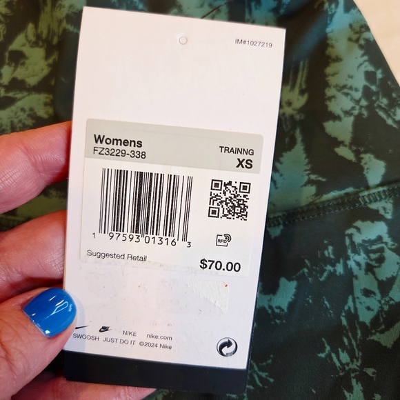 Nike Women Dri-FIT One High Waisted 7/8 Printed Legging VINTAGE GREEN XS - Picture 6 of 13